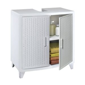 ארון אמבטיה ראטן כתר דגם אומגה Keter Omega Rattan Style Bathroom Cabinet צבע לבן White