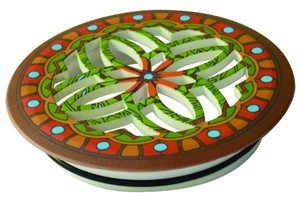 רשת עגולה לפתח ניקוז ירוק "מנדלה"