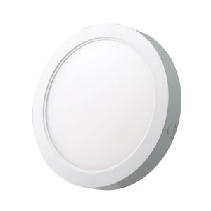 פאנל לד צמוד אינטגרלי עגול 8" 18W, אור חם