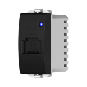 מטען 5V 1A USB מואר לד כחול 1 מודול שחור ניסקו סוויץ'