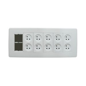 עמדת Home & Office תחת הטיח 12 מודול, 10 שקעים ומתאם גוויס