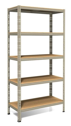 כוננית מתכת+עץ 5 מד' פוקרינו 40X90X180 אפור מג.