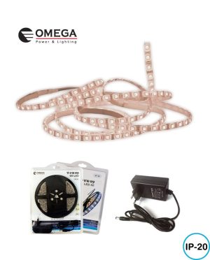 קיט סרט לד 60 לדים 4.8W + שנאי 2A צבע אור לבן או