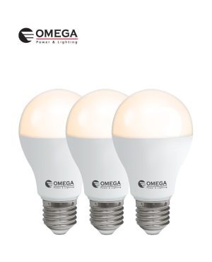 לד 15W  A60 לבן אור חם מארז שלישיה OMEGA E27
