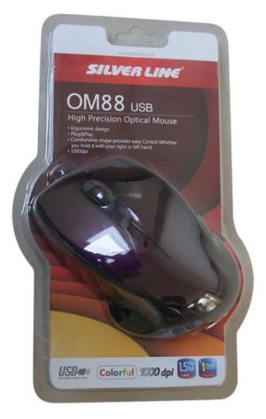 ‏עכבר חוטי Silver Line OM88 USB במגוון צבעים