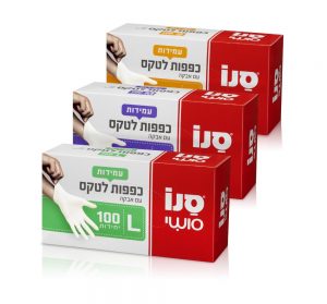 סנו סושי כפפות לטקס 100כפפות M סנו סושי כפפות לטקס 100כפפות M
