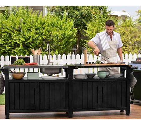 מזנון ברביקיו מטבח חוץ KETER Unity Chef - GRAY מזנון ברביקיו מטבח חוץ KETER Unity Chef - GRAY
