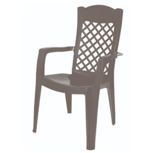 כסא כתר פלסטיק לירון - קפוצ'ינו