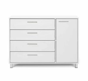 שידה 382 4 מגירות + דלת לבן