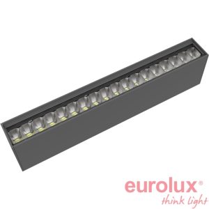 הייפרופיל צמוד תקרה שחור 30 ס"מ BridgeLUX 4000K 60° 16W