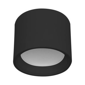 גוף תאורה צמוד תקרה צילינדר שחור חלבי LIA 25W IP44 אור חם