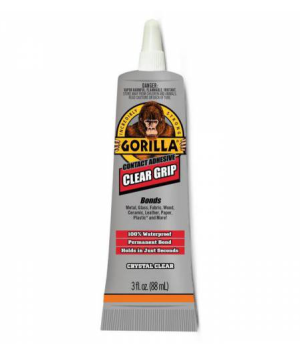 חדש! גורילה קליר גריפ שקוף Clear Grip, הדבקה פרמננטית לאמנות, יצירה, דגמים, רכיבים אלקטרוניים, בטוח לבדים במכונה ומייבש כביסה