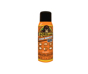 דבק ספריי גורילה רב שימושי 325 מ"ל Spray Adhesive Heavy Duty, התזה ליישום שווה, בטוח לשימוש עם תמונות, עוצמת הדבקה חזקה