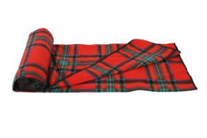 מחצלת פליז Fleece  Mat ארטוס משבצות אדום/ עלים כחול