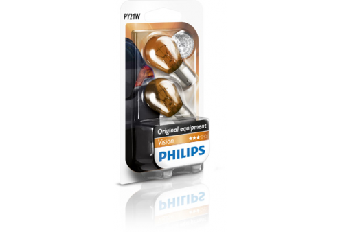 PY21 עם בסיס כתום 12V - בליסטר זוג נורות 12496NAB2 PY21 עם בסיס כתום 12V - בליסטר זוג נורות 12496NAB2