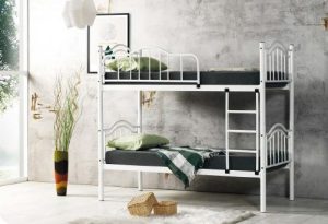 מיטת קומתיים בליני מתכת לבן 80/190 מבית Twins Design