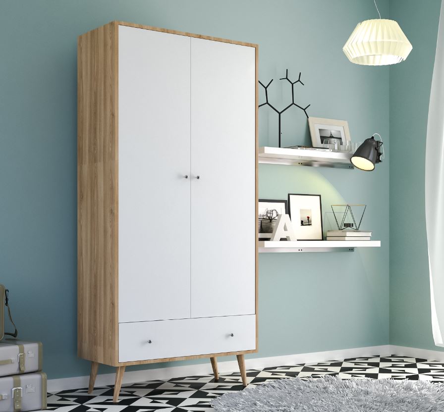 ארון בגדים שתי דלתות+מגירה דגם אלגנט Elegant מבית Twins Design ארון בגדים שתי דלתות+מגירה דגם אלגנט Elegant מבית Twins Design