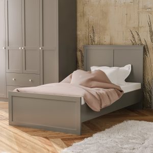 מיטה מעץ דגם סיד SIDE אפור מבית Twins Design