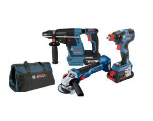 סט 3 כלים 18V פטישון+אימפקט/מפתח GDX + משחזת 4.5" וסוללות 6A+8A בוש סט 3 כלים 18V פטישון+אימפקט/מפתח GDX + משחזת 4.5" וסוללות 6A+8A בוש