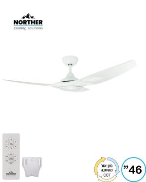 ‏מאוורר תקרה Superiore 46" CCT Premium DC NTP-SPR46-LED עם שלט Norther