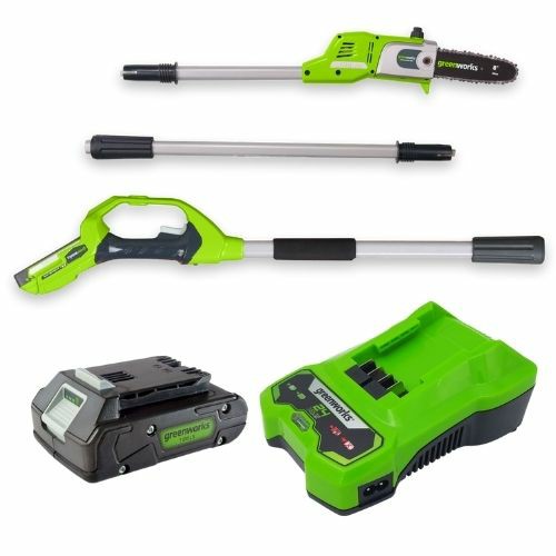 מסור גבהים 24V (משופר) + סוללה 2.0Ah + מטען מהיר greenworks מסור גבהים 24V (משופר) + סוללה 2.0Ah + מטען מהיר greenworks