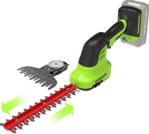 מגזמת עיצוב שיחים + קוצץ שוליים 24V שתיים באחד 2-in-1 גוף בלבד greenworks