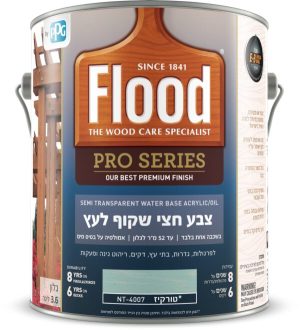 פלאד צבע חצי שקוף לעץ טורקיז 3.78 ליטר