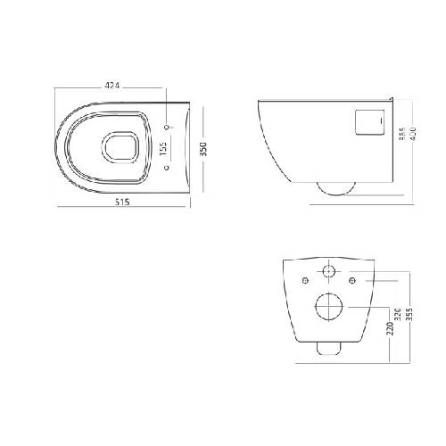 אסלה תלויה רימלס Point Wall Hung WC פוינט אסלה תלויה רימלס Point Wall Hung WC פוינט