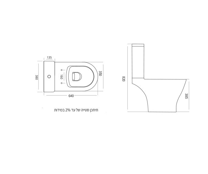 אסלת מונובלוק Monalis Rimless WC מונאליס אסלת מונובלוק Monalis Rimless WC מונאליס