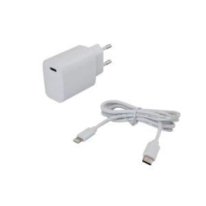 מטען קיר 20W לבן + כבל TYPE C אייפון