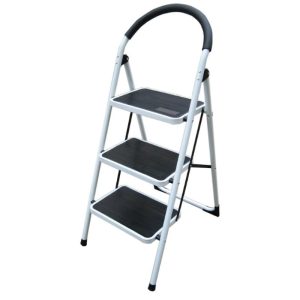 דרגש 3 שלבים מתקפל סולם בטיחותי Folding 3 Step Stool צבע אפור Grey גובה 1.25 מטר