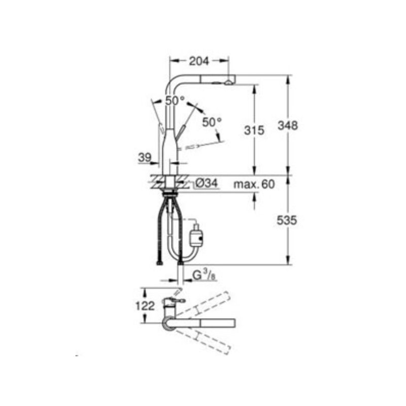 ברז נשלף Grohe 30270AL0 גרוהה ברז נשלף Grohe 30270AL0 גרוהה