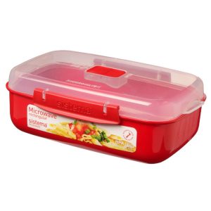 מיקרו - קופסת בישול מלבנית 1.25 ל' 0/6 אדום