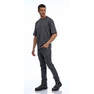 טי-שירט דגם Oversized Lewis אפור