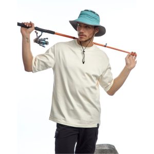 טי-שירט דגם Oversized Lewis בז'