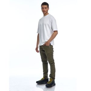 טי-שירט דגם Oversized Lewis לבן