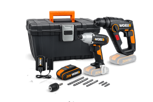 סט 20V פטישון + מברגה אימפקט + ארגז + WORX סוללה 2AH יבואן רשמי !