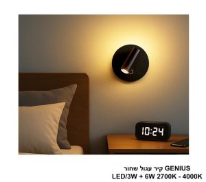 GENIUS קיר עגול שחור