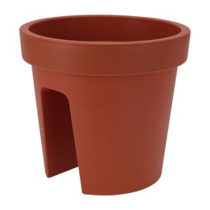 ביץ עציץ נתלה על מעקה 28X25 עגול צבע חמרה