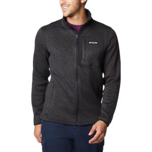 SWEATER WEATHER F/Z M black heather סוודר פליז לגברים אפור כהה