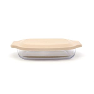 תבנית פיירקס מלבנית 2 ל' זכוכית + מכסה קרם OVEN TO TABLE מבית food-appeal