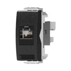שקע מחשב RJ45 CAT 5E שחור מט 1 מודול
