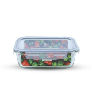 כלי אחסון זכוכית מלבנית מחוסמת 1520 מ"ל GLASS CLOC מבית Food appeal