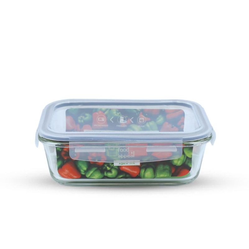 כלי אחסון זכוכית מלבנית מחוסמת 1520 מ"ל GLASS CLOC מבית Food appeal כלי אחסון זכוכית מלבנית מחוסמת 1520 מ"ל GLASS CLOC מבית Food appeal