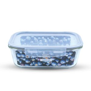 כלי אחסון זכוכית מלבנית מחוסמת 2260 מ"ל GLASS CLOC מבית Food appeal