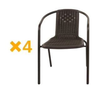 באנדל - 4 כסאות ביסטרו שחור או חום רוזנפלד