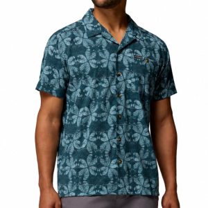 חולצה קצרה לגברים - Utilizer Print Camp - כחול everblue