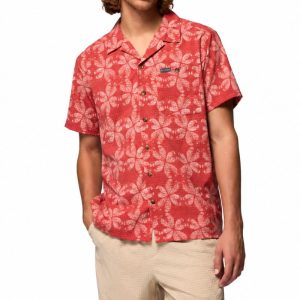 חולצה קצרה לגברים - Utilizer Print Camp - אדום washed red