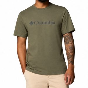 ‏חולצת טי לגברים - Columbia CSC Basic Logo T - צבע ירוק אבן Stone Green