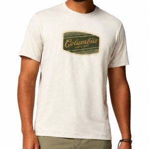 ‏חולצת גברים Columbia Parsons Point S/S Graphic - T - צבע אבן כהה dark stone